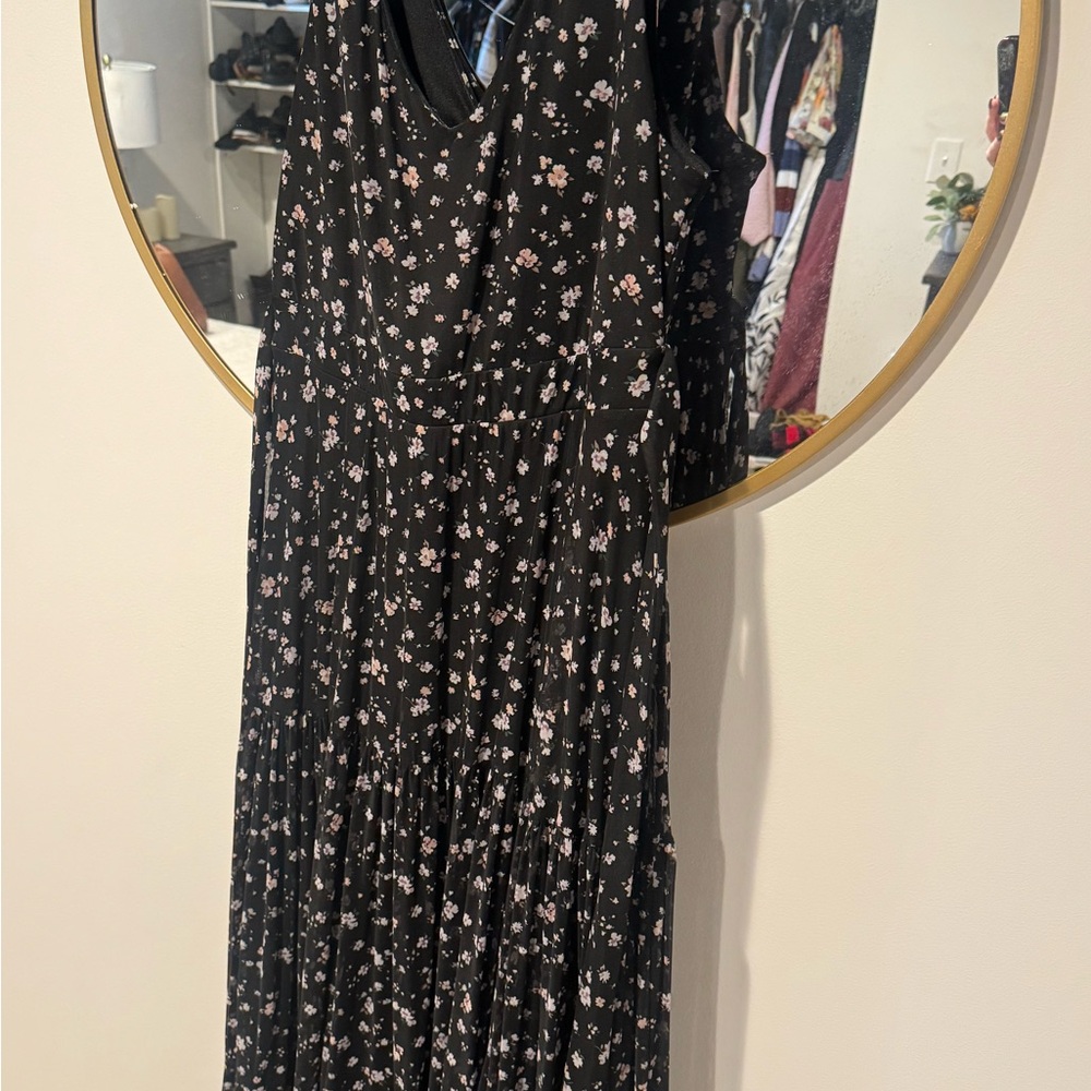 Floral Black Dress